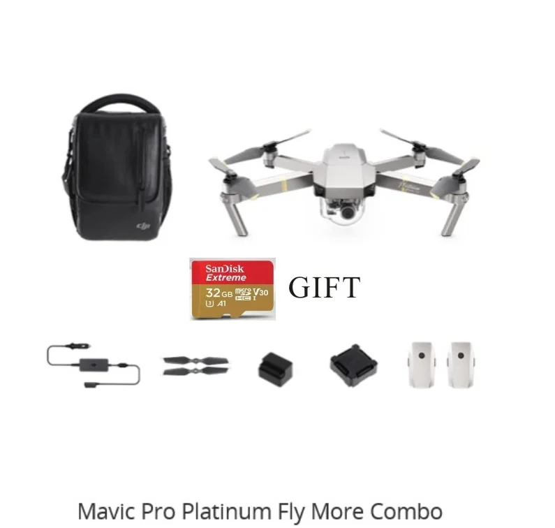Взлетно-посадочная площадка для DJI Mavic Pro Platinum и летать более Combo, время полёта 30 минут Управление диапазона 7 км карданный 3-осевой 4K HD - Цвет: flymore combo