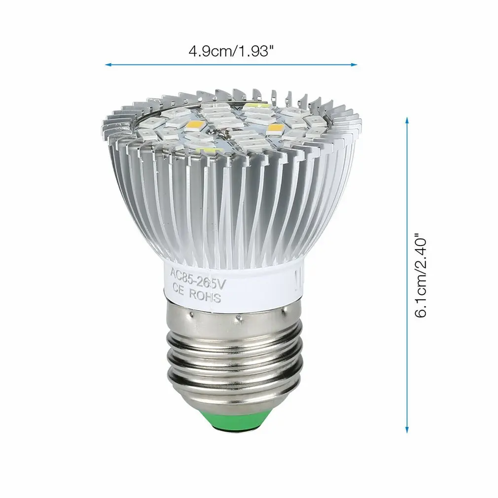 

28w Indoor Flowers Grow Seedlings Plant Growth Bulb E27 Full Spectrum Flat Spotlight Plants Fill-in Light
