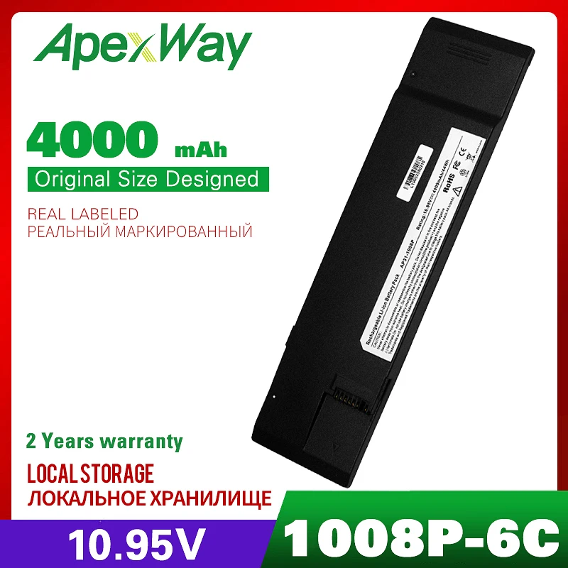 Apexway 4000mAh battery for Asus AP31-1008P AP32-1008P Eee PC 1008KR 1008P 1008P-KR 70-OA1P2B1000 90-OA1P2B1000Q | Компьютеры и офис