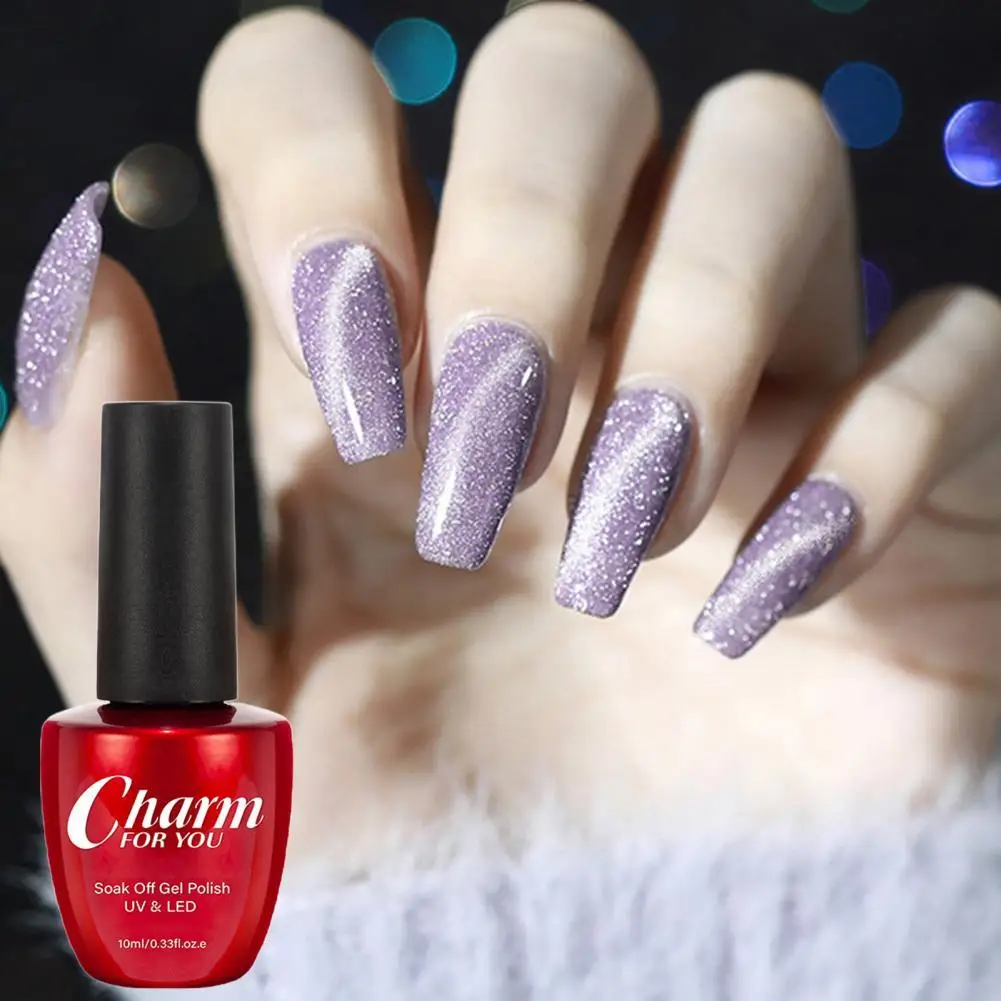 

10ml Nail Explosion Glue Multiple Colors Easy to Use Phototherapy Glitter Nail Polishing Gel Nail Glitter Gel for Women