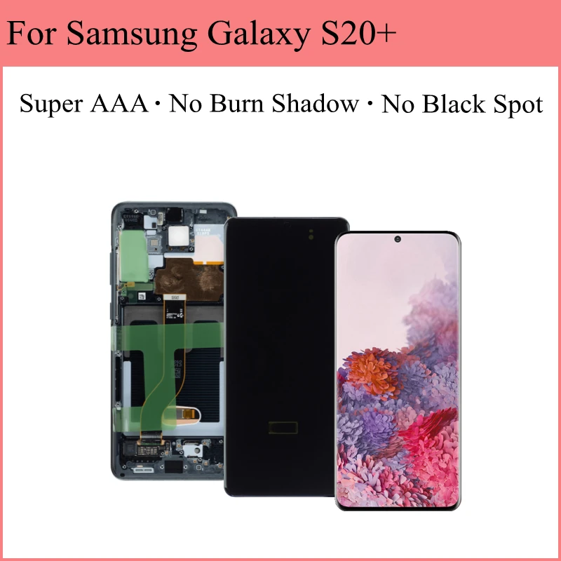 

100% Оригинальный AMOLED ЖК-дисплей для Samsung Galaxy S20 + Plus G985 G985F S20 G980, сменный сенсорный ЖК-экран в сборе