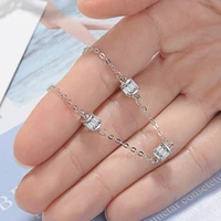 trendy luxury brand 925 sterling silver wedding bracelets for women 2 carats crystal charm bracelets jewelry pulseira feminina