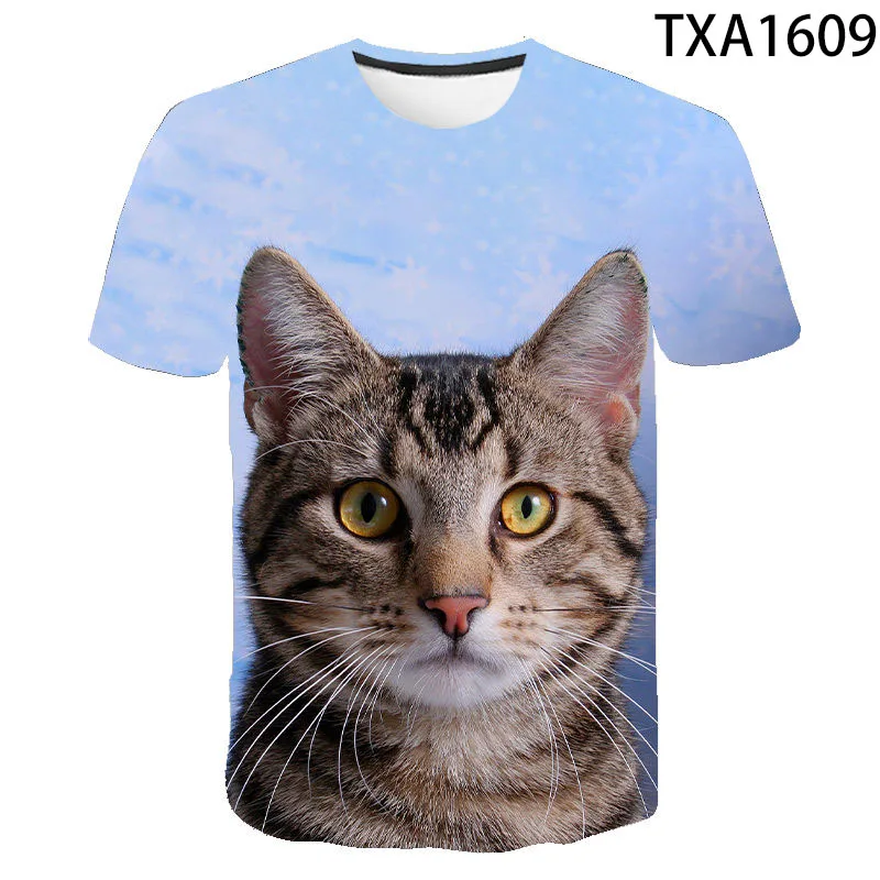 Футболка с изображением животных забавная футболка милого котенка кошки