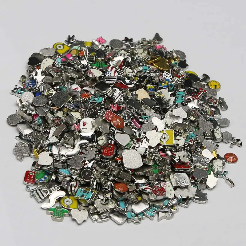 Модные ювелирные изделия 100 шт./лот 2019 новые смешанные плавающие медальоны в