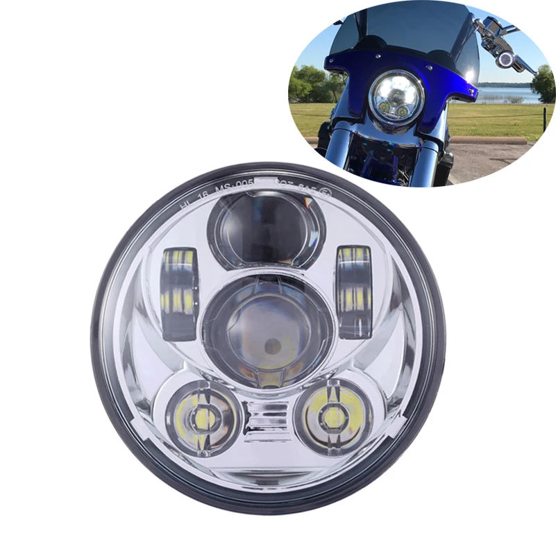 

Мотоцикл 5,75 дюймов проектор светодиодный лампы для передних фар Hi/ближнего света Halo Кольцо 5 3/4 "светодиодный налобный фонарь для Sportster 883 XL883 ...
