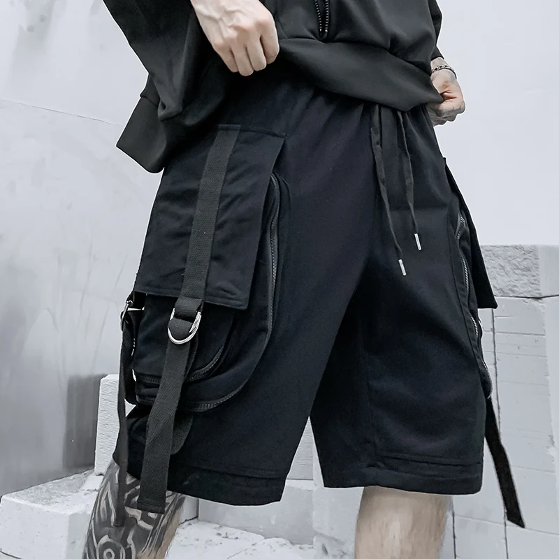 

2021Men's Shorts Cotton Breathable Big Pocket Fashion Men Sweatpants Solid Color Casual Jogger Hip Hop Loose Shorts Male New