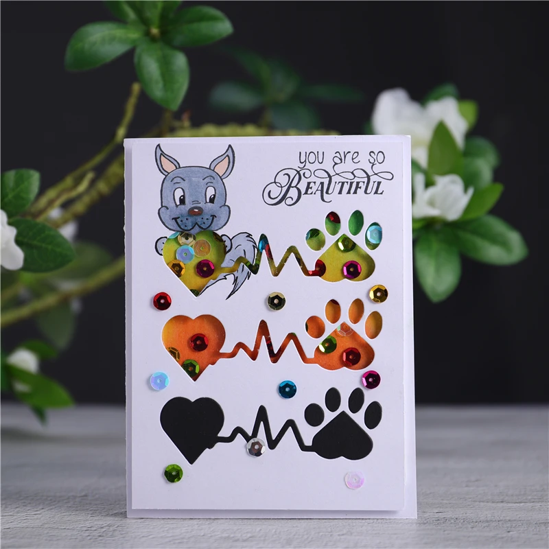 InLoveArts штампы в форме сердца когтей металлические для изготовления открыток