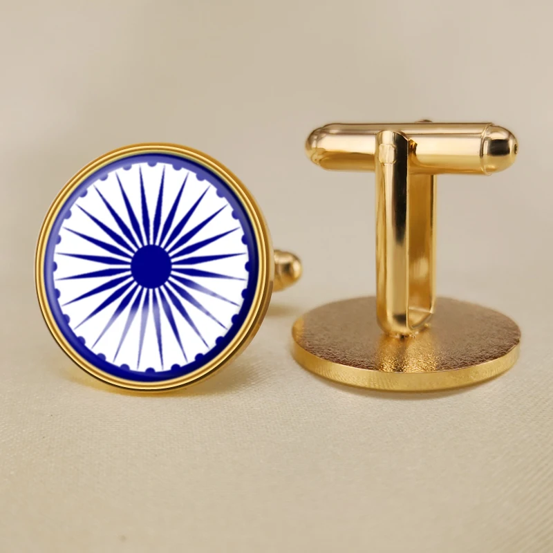 Запонки герб Индии индийская карта флаг государственная эмблема | Украшения и