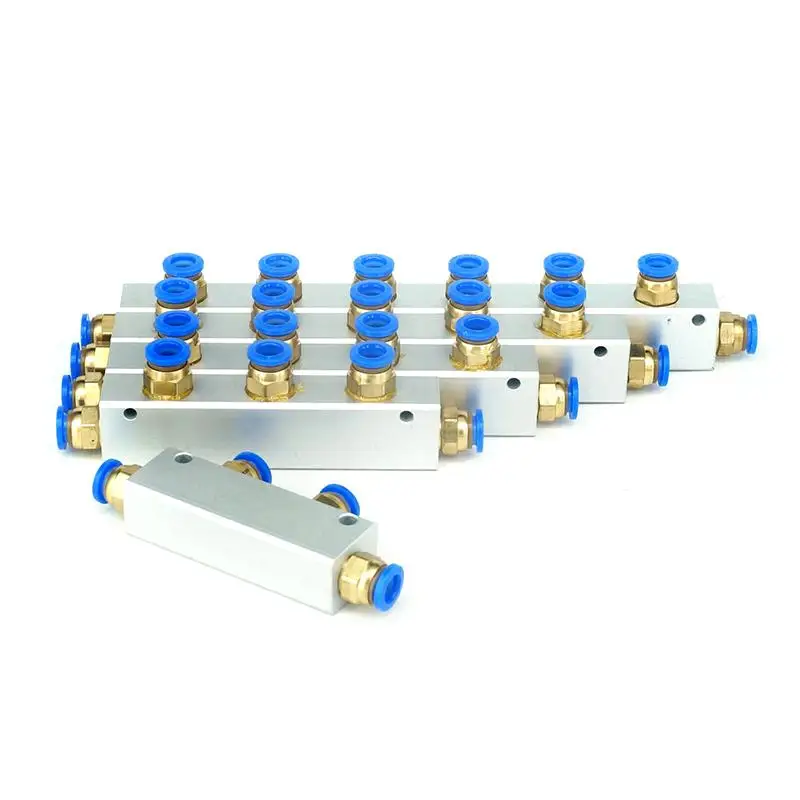 

Fit 8mm O/D Tube 2-10 Way Pneumatic Air Manifold Block Splitter With Couplers