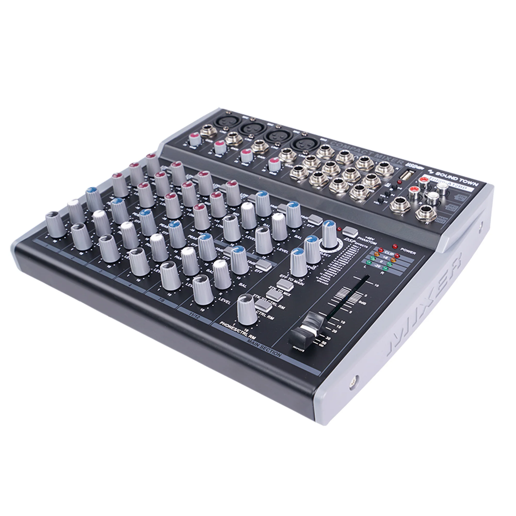 Звук Город Профессиональный 12 каналов аудио Миксер с интерфейсом USB Запись
