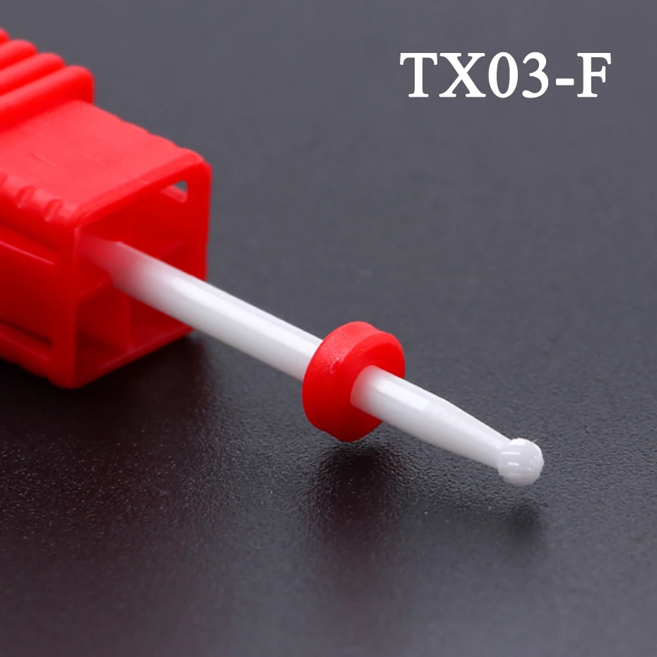 TX03-F 1 шт. керамический s фреза маленький шариковый сверло для ногтей керамические заусенцы для маникюра мертвой кожи инструменты для маникюра BETX01-14 - Цвет: TX03-F