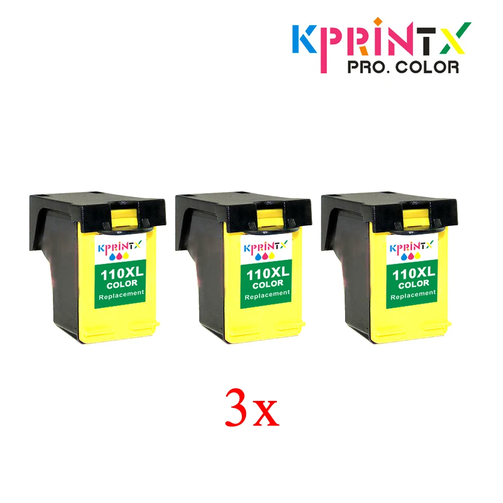 3x 110XL картридж совместимый для hp110 цветной 110 Photosmart A310 A311 A314 A316 A320 A516 A526 A612 A617