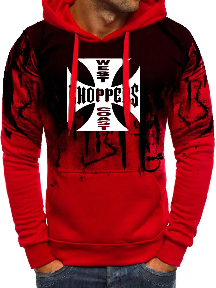 

Spring Autumn Sweatshirt West Coast Choppers Gradient Hoodies Men Warm Hooded Hip Hop Harajuku Tracksuit Men Hoodies