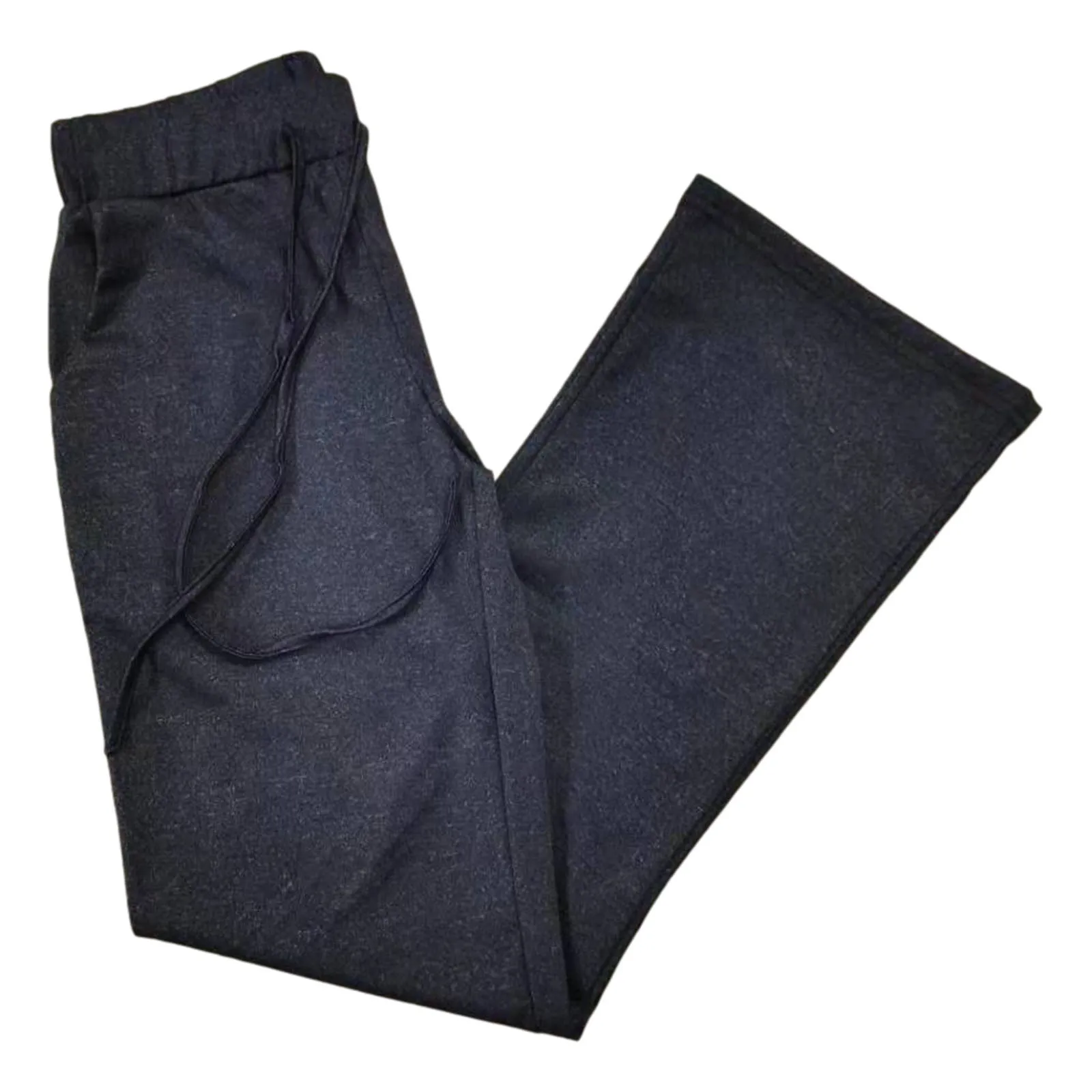 

Spring and summer ladies fashion polyester solid color casual sports style loose high waist wide leg fitness trousers solid 02*