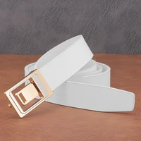high quality white mens belt boy fashion designer casual belt smooth bckle luxury brand genuine leather 2 9 cm ceinture homme