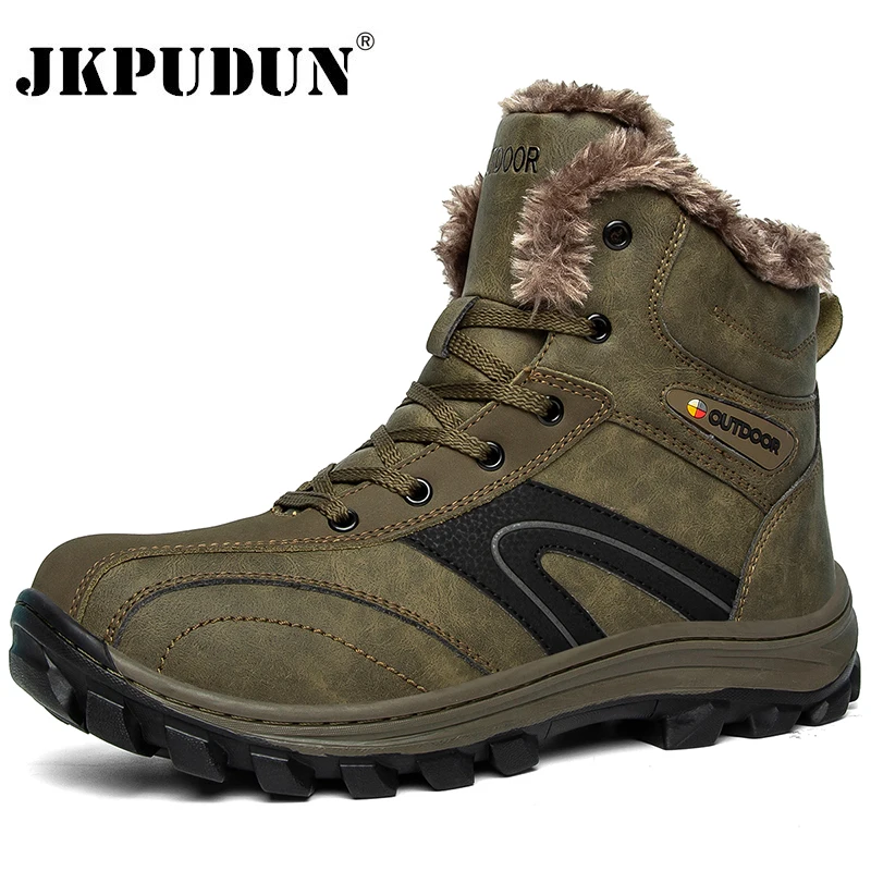 Мужские зимние ботинки из толстого плюша Теплые мужские Ботильоны