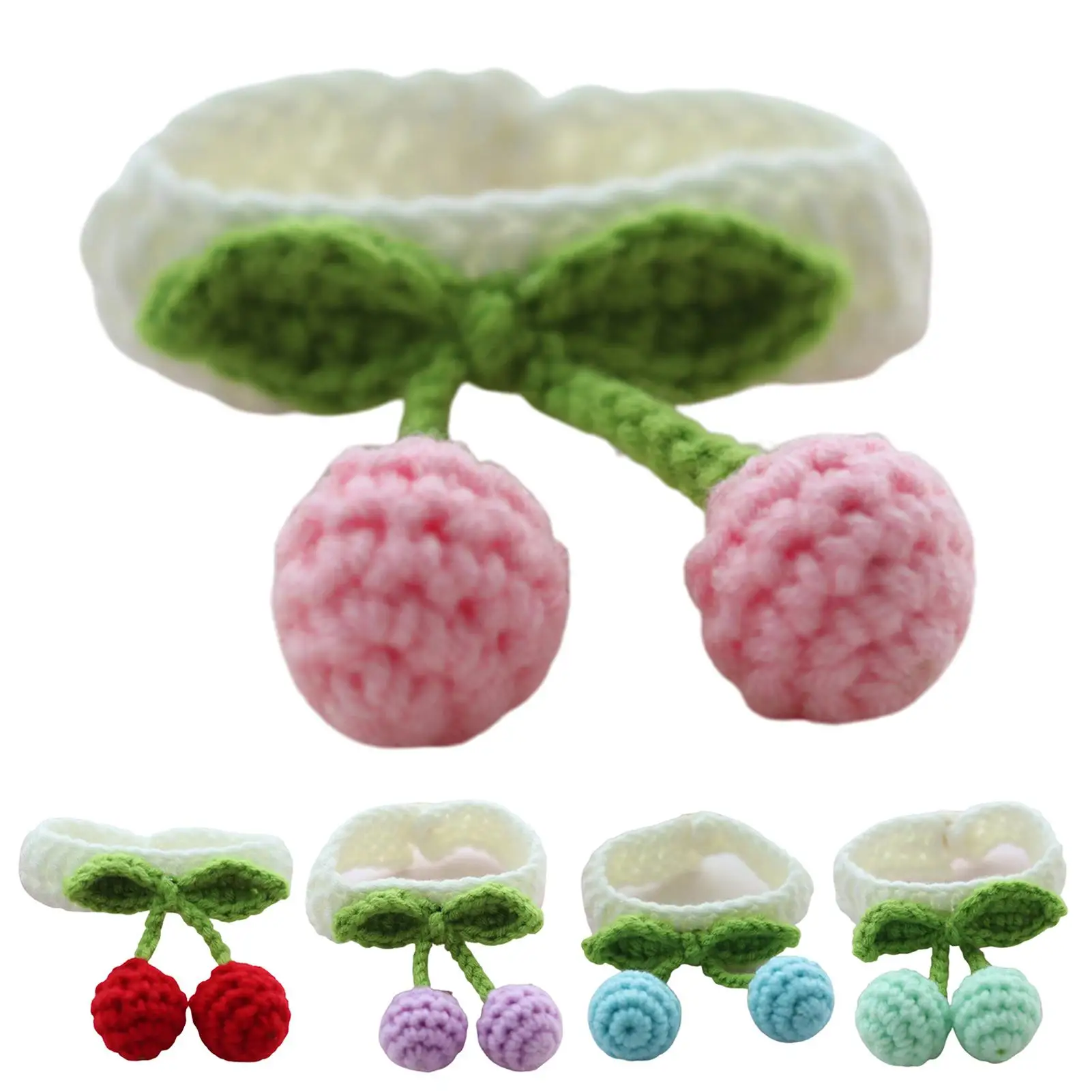 Кошачий ошейник горловое кольцо шарф ручной вязки вишня исправленными для кота