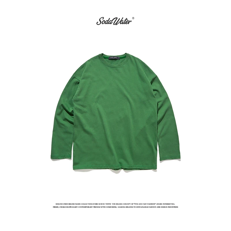 Футболка SODAWATER мужская с длинным рукавом базовая Однотонная рубашка в стиле