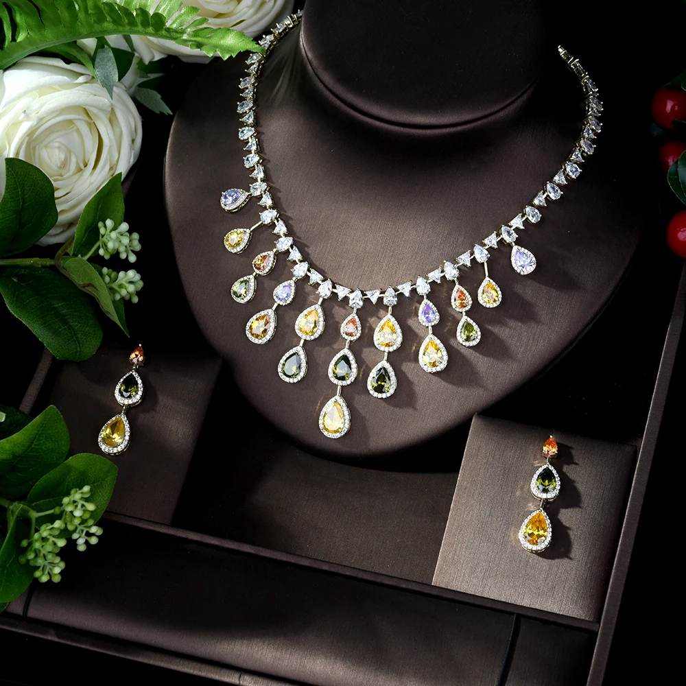 Комплект свадебных украшений для женщин с фианитом AAA|Ювелирные наборы| |