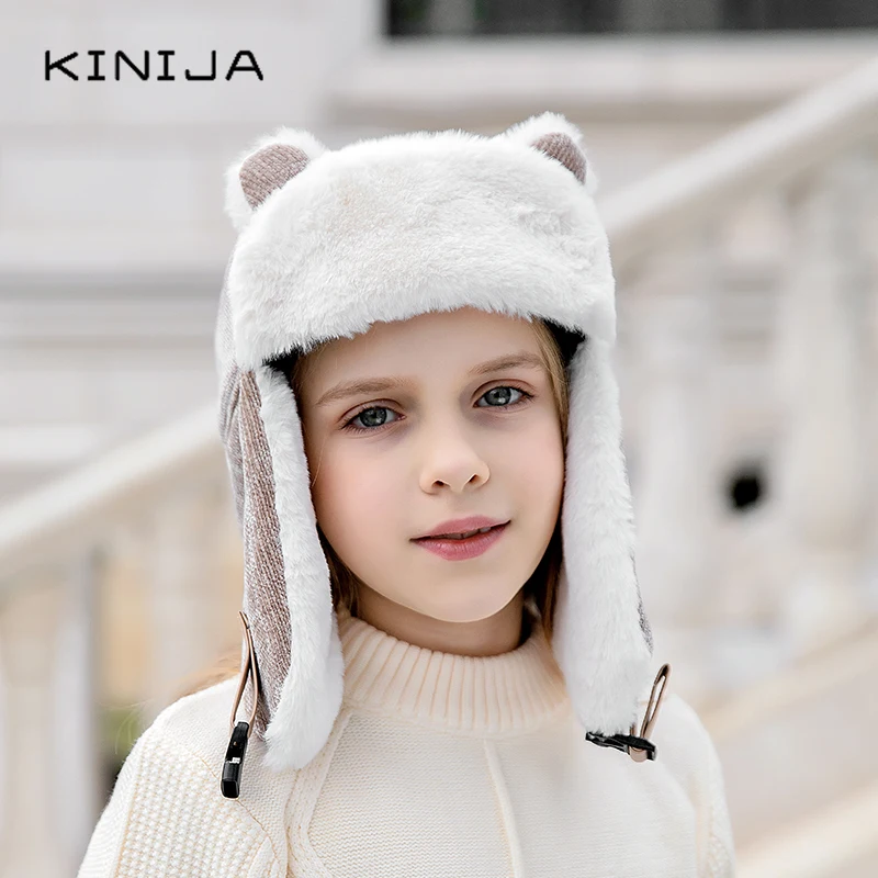 Зимняя Детская плюшевая теплая маска для лица Lei Feng с ушками хлопковая Корейская