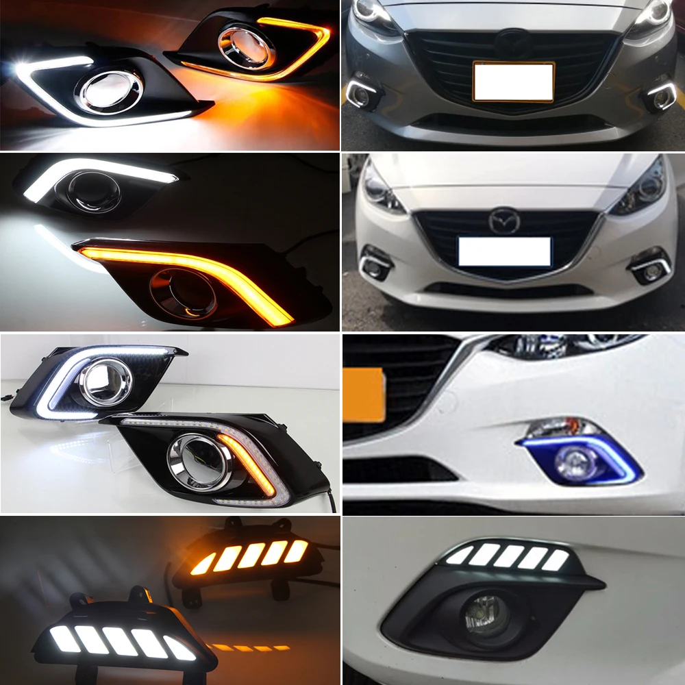 2 шт. LED DRL для Mazda 3 Mazda3 Axela 2014 2015 2016 светодиодный Габаритные огни дневного света