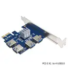 Карта расширения PCIE PCI-E, от 1 до 4 USB 3,0, усилитель концентратора X16 PCI Express 1X 16X, адаптер для майнинга биткоинов, быстрая доставка