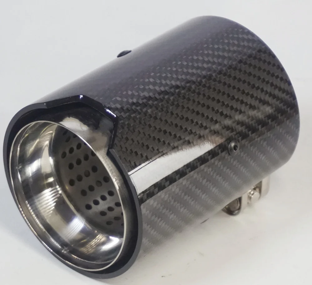 Silenciador de tubo de escape de fibra de carbono para BMW, tubo de escape de fibra de carbono Real de 60-70mm con M, para modelos M2, F87, M3, F80, M4, F82, F83, M5, F10, m6, F12 y F13