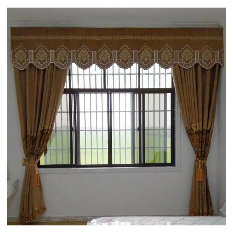 

European Style Curtain Curtain Head Lace Decoration Livivg Room Bedroom Chenille American Modern Curtain Valance Custom