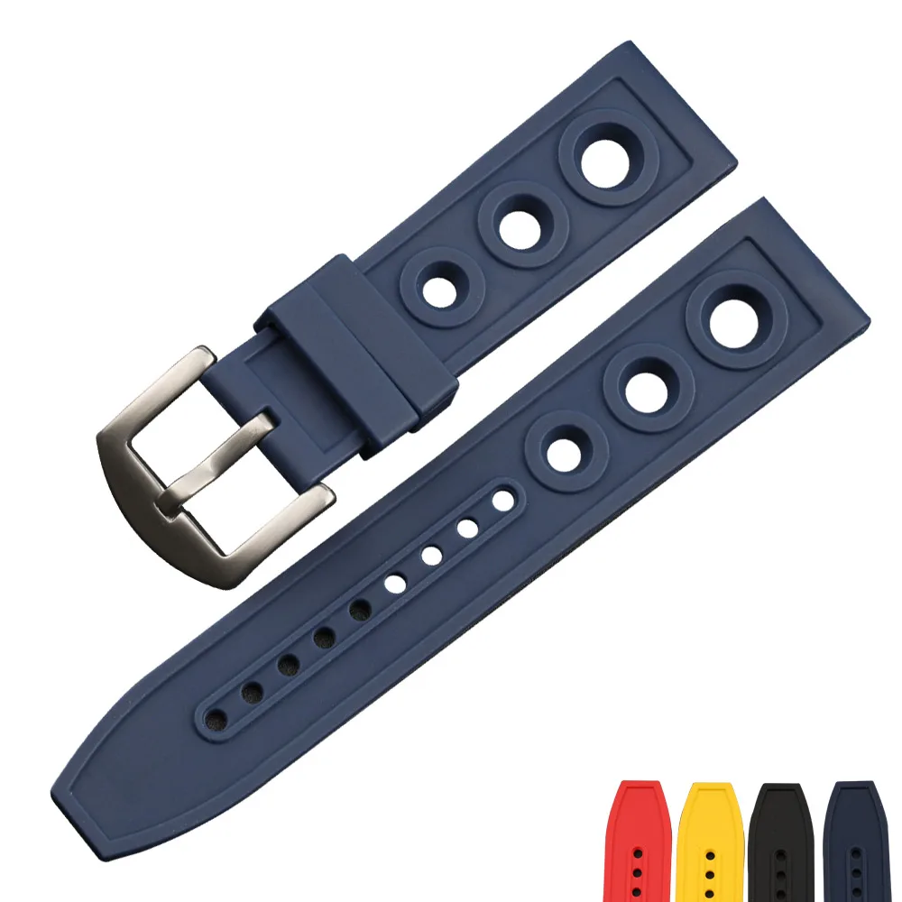 Сменные ленты для часов 22/24 мм 4 цвета резиновые ремешки браслетов 22 2020|Ремешки