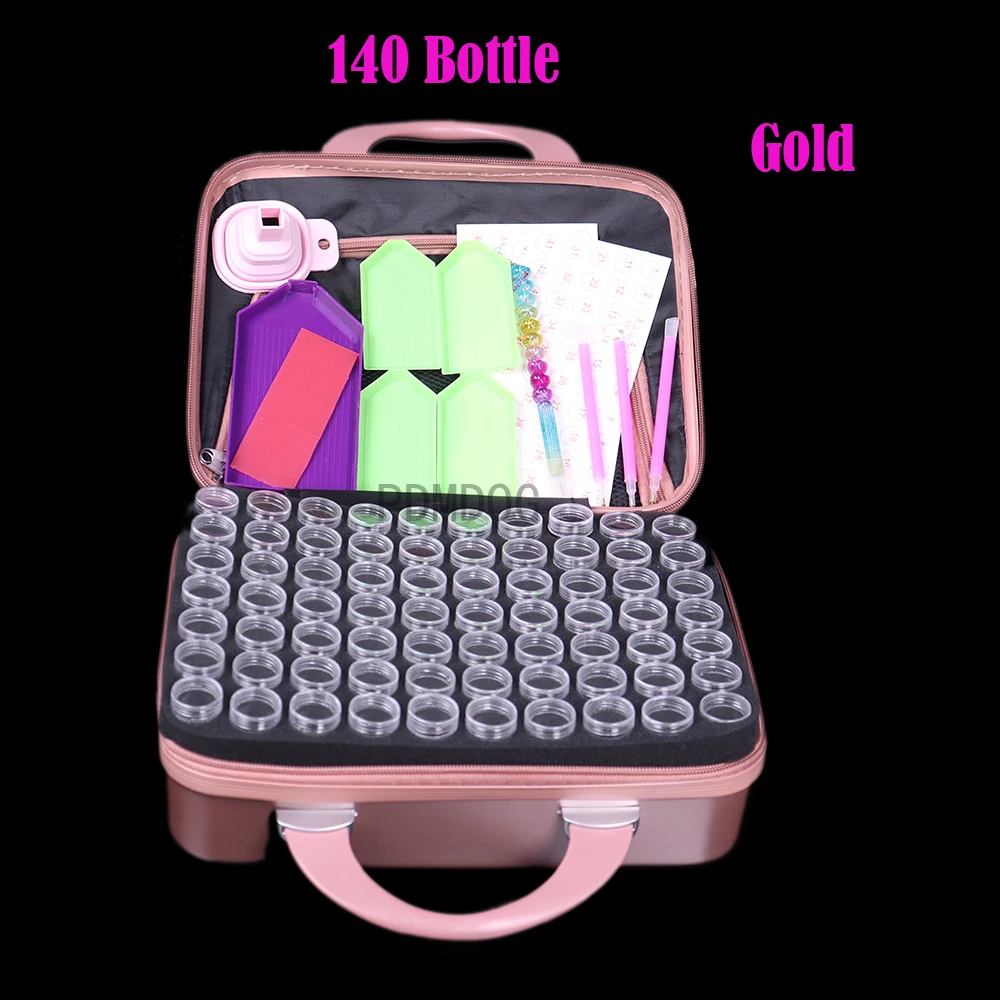 

Новинка, модный аксессуар для алмазной живописи, 140 бутылочек, 5D, ручная сумка, коробка для хранения бусин, вышивки, инструмент, мозаичный кон...