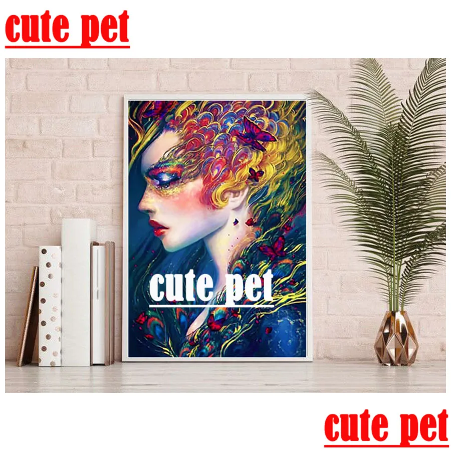 Картина пазл 5d с павлином для девочек алмазная живопись сделай сам вышивка