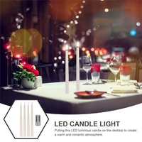 flameless taper led candles light battery powered 4pcs remote control flickering