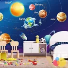 Пользовательские 3D обои мультфильм голубая Вселенная планета ракета спутник фон настенная живопись детская спальня Фреска