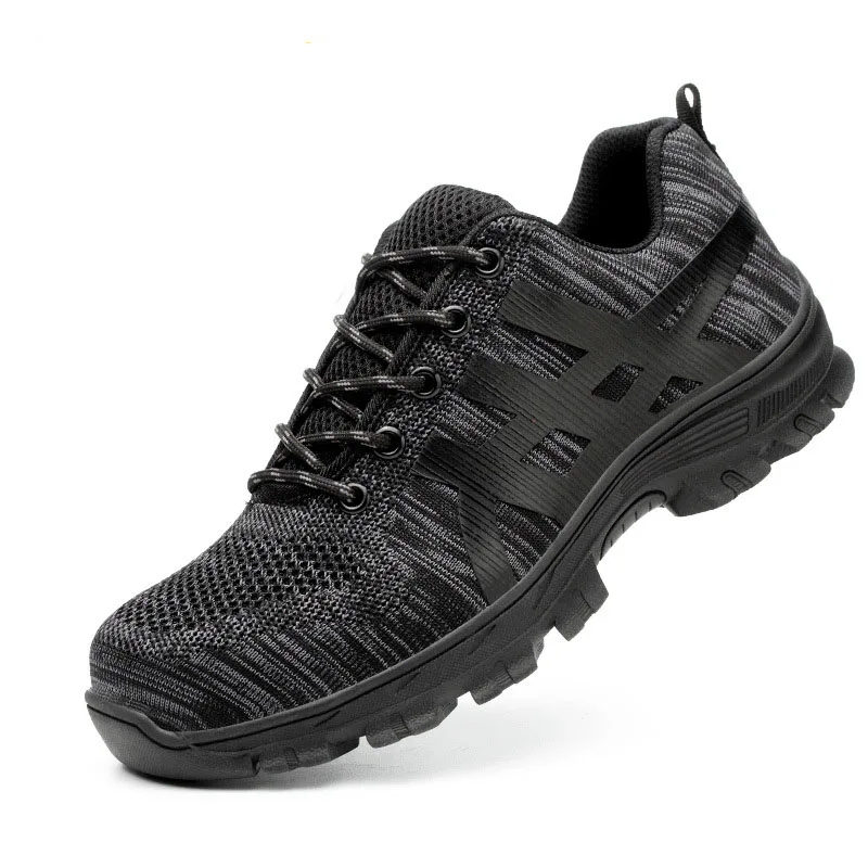 

Men's Outdoor Breathable Mesh Anti-slip Steel Toe Anti Smash Protective Work Shoes Boots Men Puncture Proof Safety Shoes