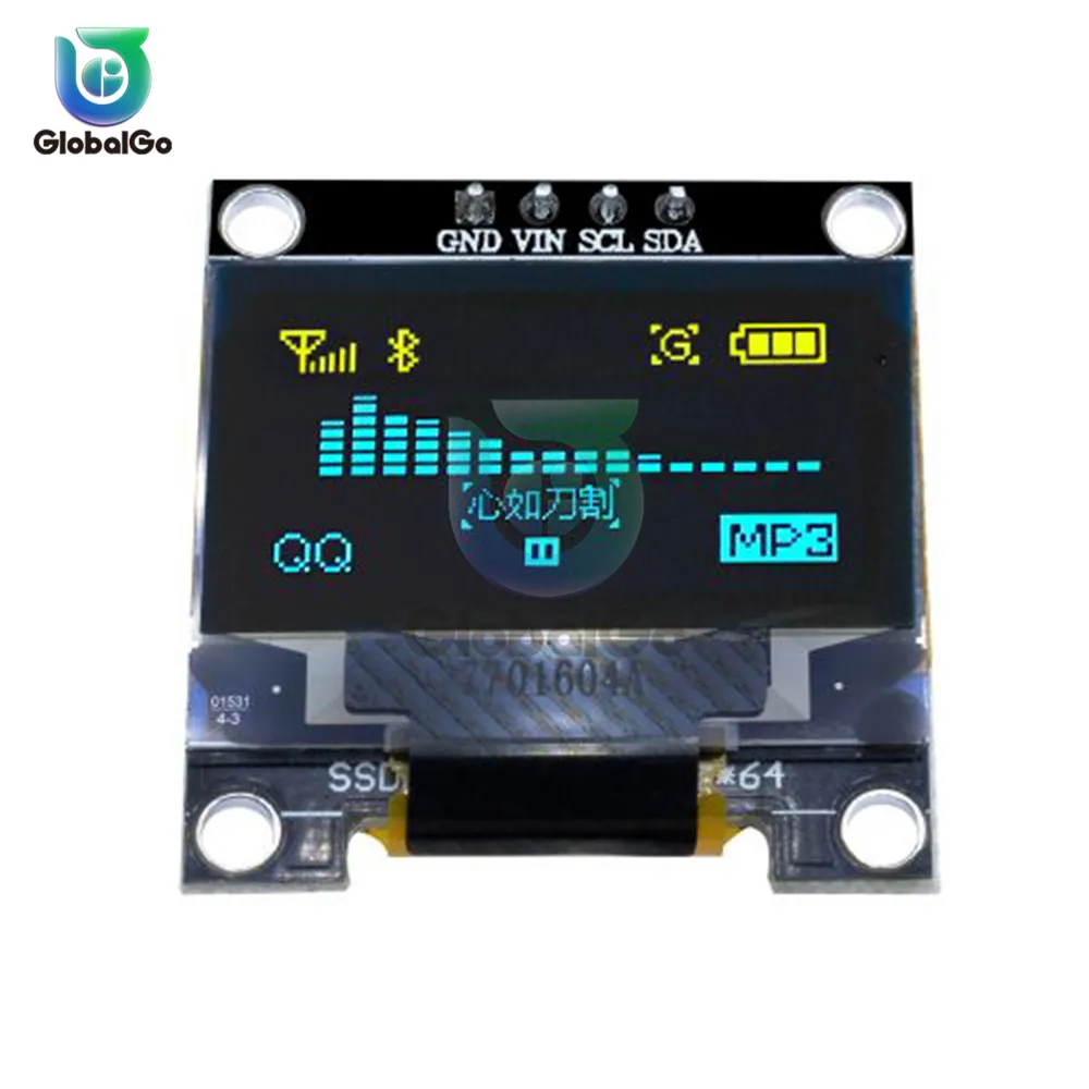 Модуль ЖК дисплея 0 96 дюйма IIC Серийный желтый синий 128X64 I2C SSD1306 12864 плата с экраном