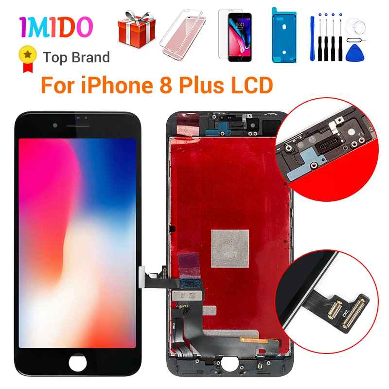 Black for iPhone 8P Класс AAA+++ экран для iPhone 8 8 Plus ЖК-дисплей OEM дигитайзер сборка Замена с 3D сенсорной гарантией объектив Pantalla - Цвет: Black for iPhone 8P
