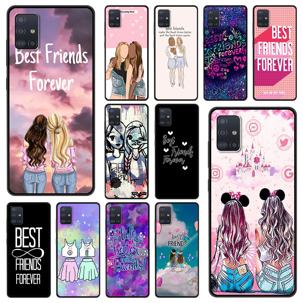 

Best Friends Forever BFF Shockproof Case For Samsung A51 A71 A21S Bag Fundas Black Cover For Samusng A01 A11 A31 A41 M31 Shell
