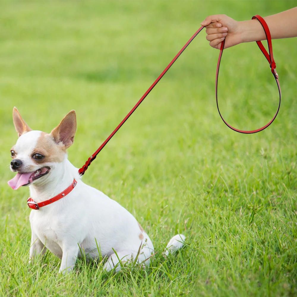 

Leather Braided Dog Leash Pet Puppy Walking Training Lead Pets Dogs Leashes Belt For Small Medium Large Dogs Traction Rope 130cm