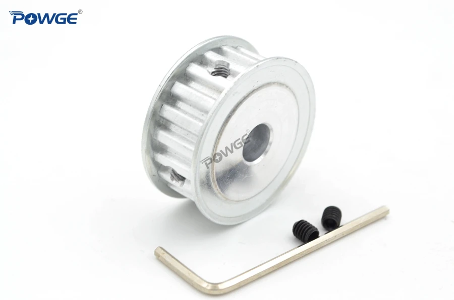 POWGE синхронный шкив T5 22 зуба алюминий 5/6/6.35/7/8/10/12/14/15/16/17/19/20 мм для ремня 10/15