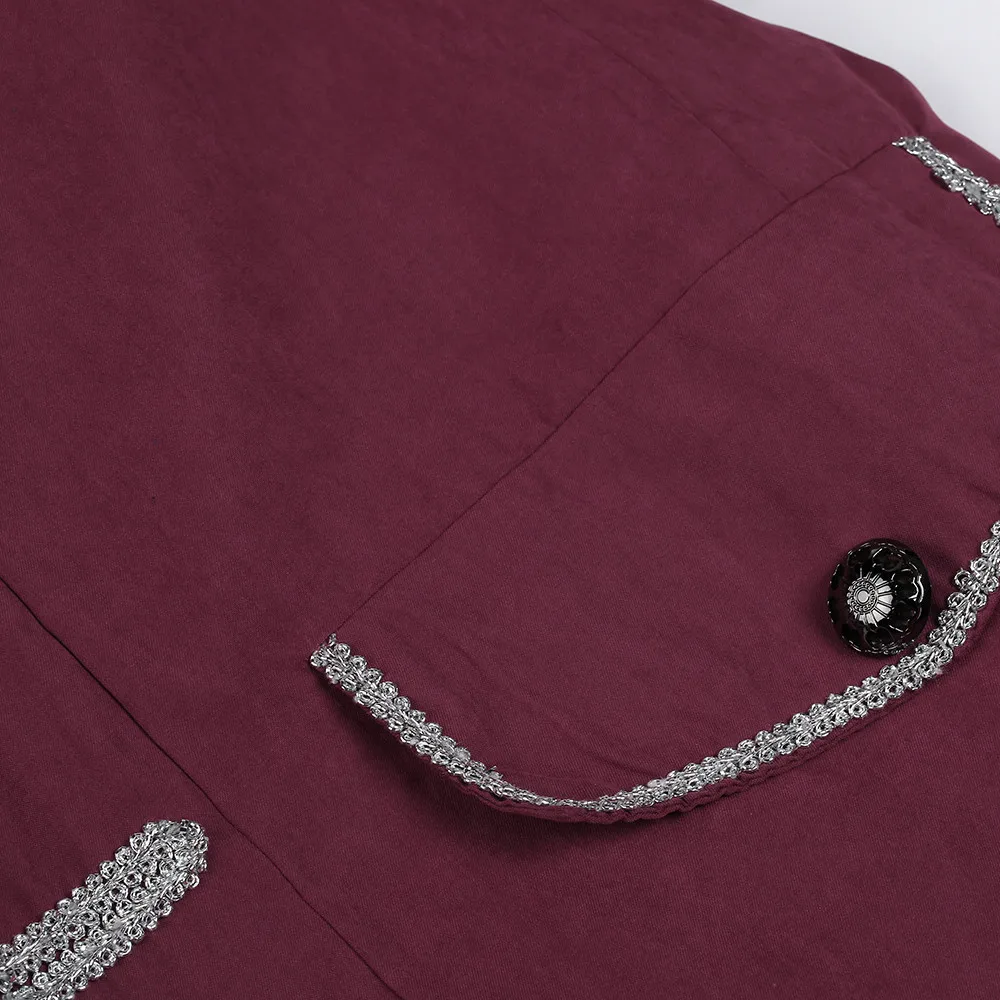 2019 мужской цветочный пуговичный модный стимпанк винтажный фрак высокого