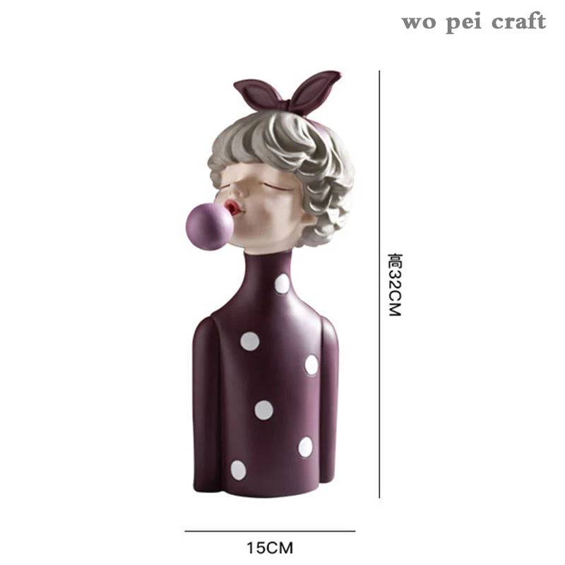 

Home Decor Nordic Minimalist Resin Bubble Girl Portraits Bust Figurines Portrait Desk Decoration Lifelike Crafts Sculpture