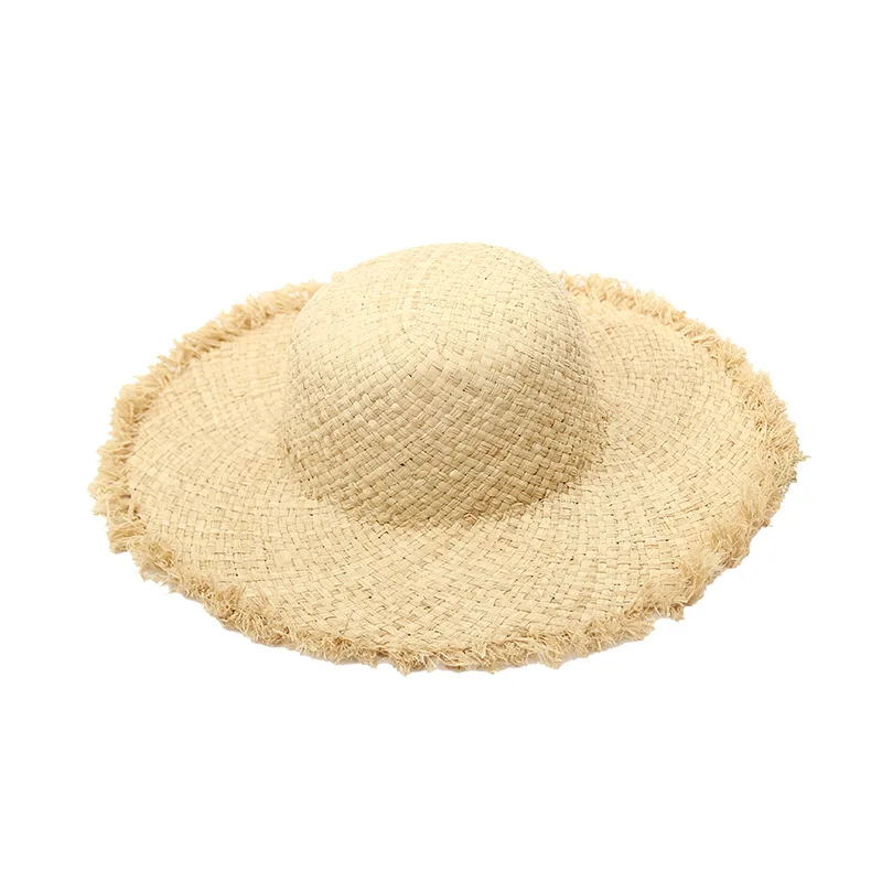 

Personality lace bandage big brim raffia straw hat all-match sun hat female holiday beach hat summer tide