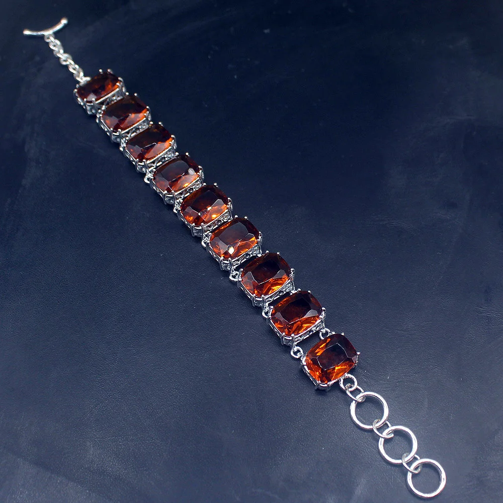 Wonderful Multi Natural Honey Topaz Amazing Genuine 925 Silver Links Chain Bracelets for Women Girls Jewelry Gifts 20214206