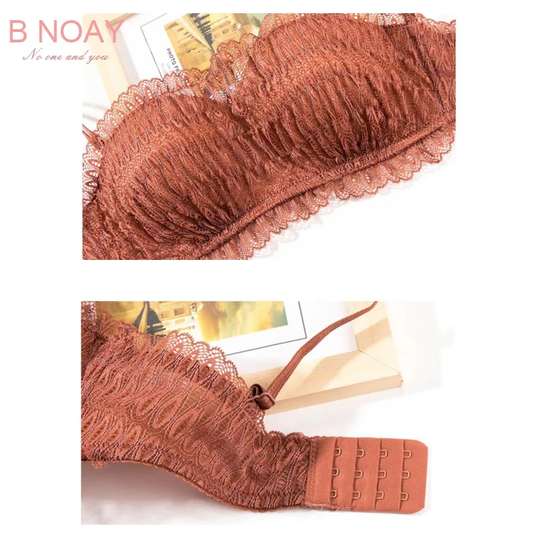 

New Tube Top Underwear Sexy Lace Gathers Girl Wire Free Comfortable Thin Bra Set Strapless Push Up Bra