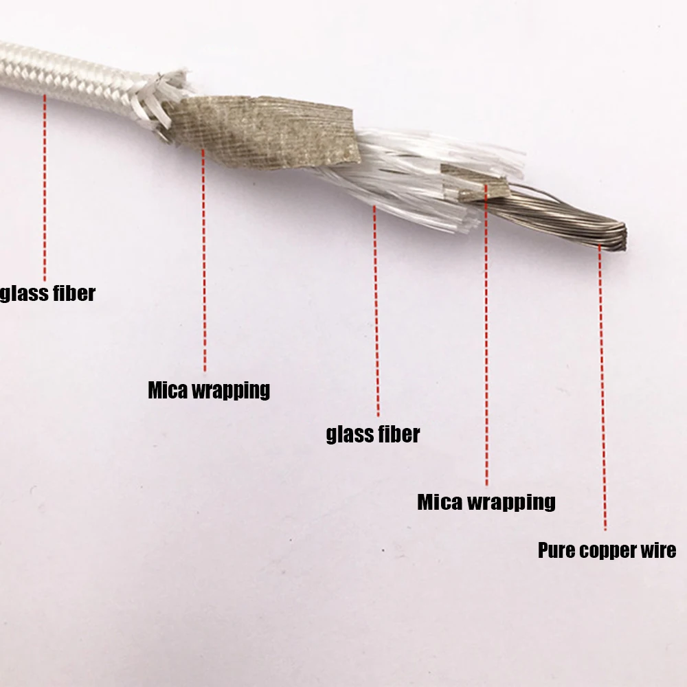 5M Mica High Temperature Cable GN500 Degree Pure Copper Core Wrapping Braided Fire-resistant Microwave Heating Wire | Обустройство