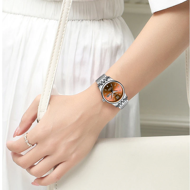 

Watch Men Brand Watch Men's Watch Solid Steel Band Waterproof Dual Calendar Business Quartz Watch Women