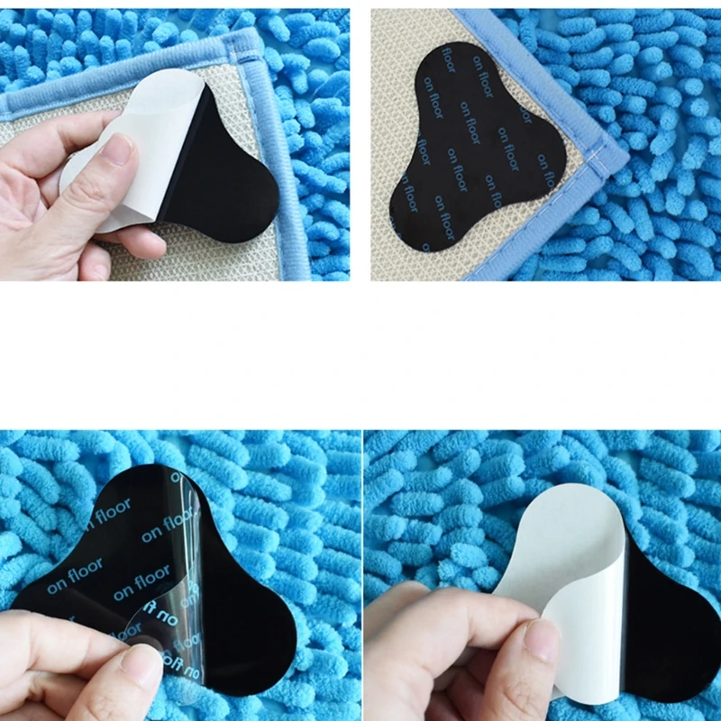 

10Pcs Rug Gripper Double Sided Anit Curling Non Slip Reusable Carpet Sticker Doormat Washable Tape for Area Rug Place