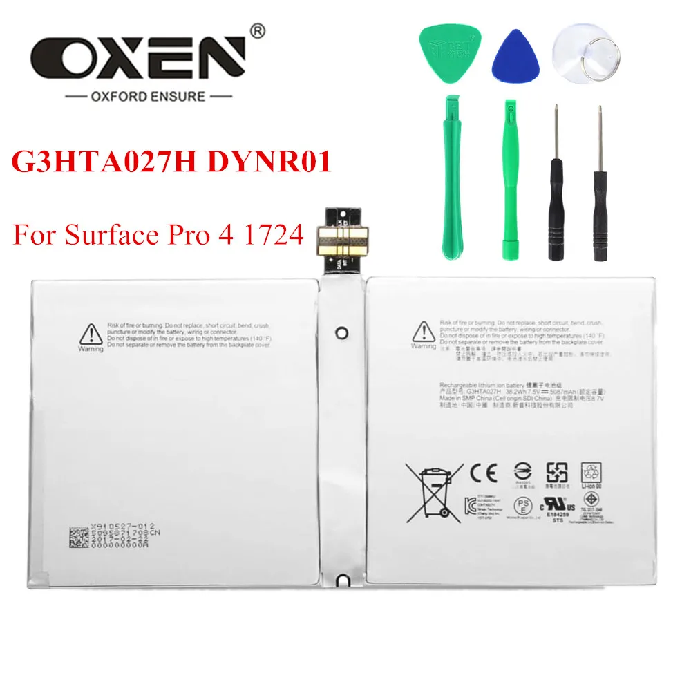 Аккумулятор для ноутбука OXEN G3HTA027H DYNR01 батарея Microsoft Surface Pro 4 1724 12 3 дюйма 5087 мАч