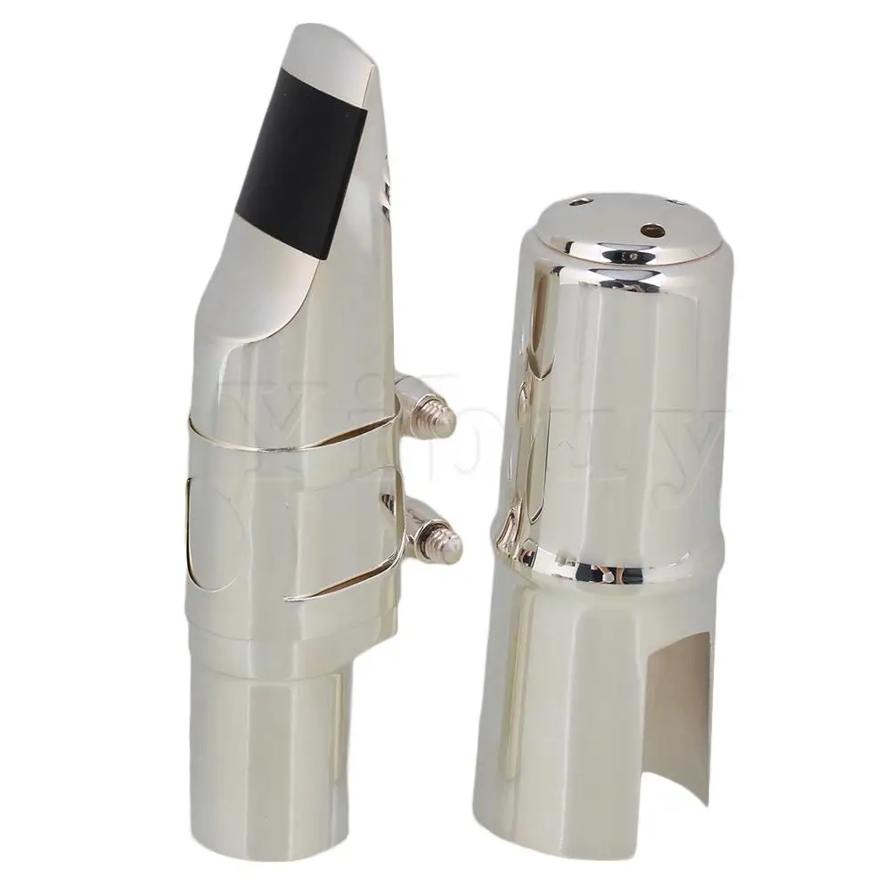 Yibuy серебро BQLZR никелированный 7# Sax мундштук для B-ровное Сопрано-саксофона