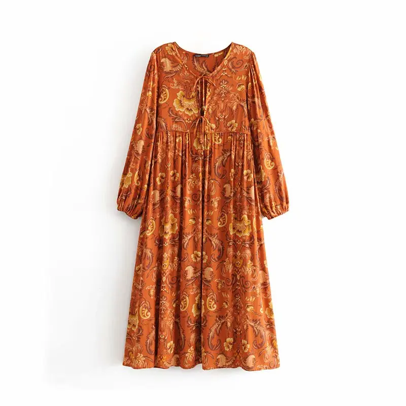 Женское винтажное платье миди из вискозы Пляжное с цветочным принтом и павлином